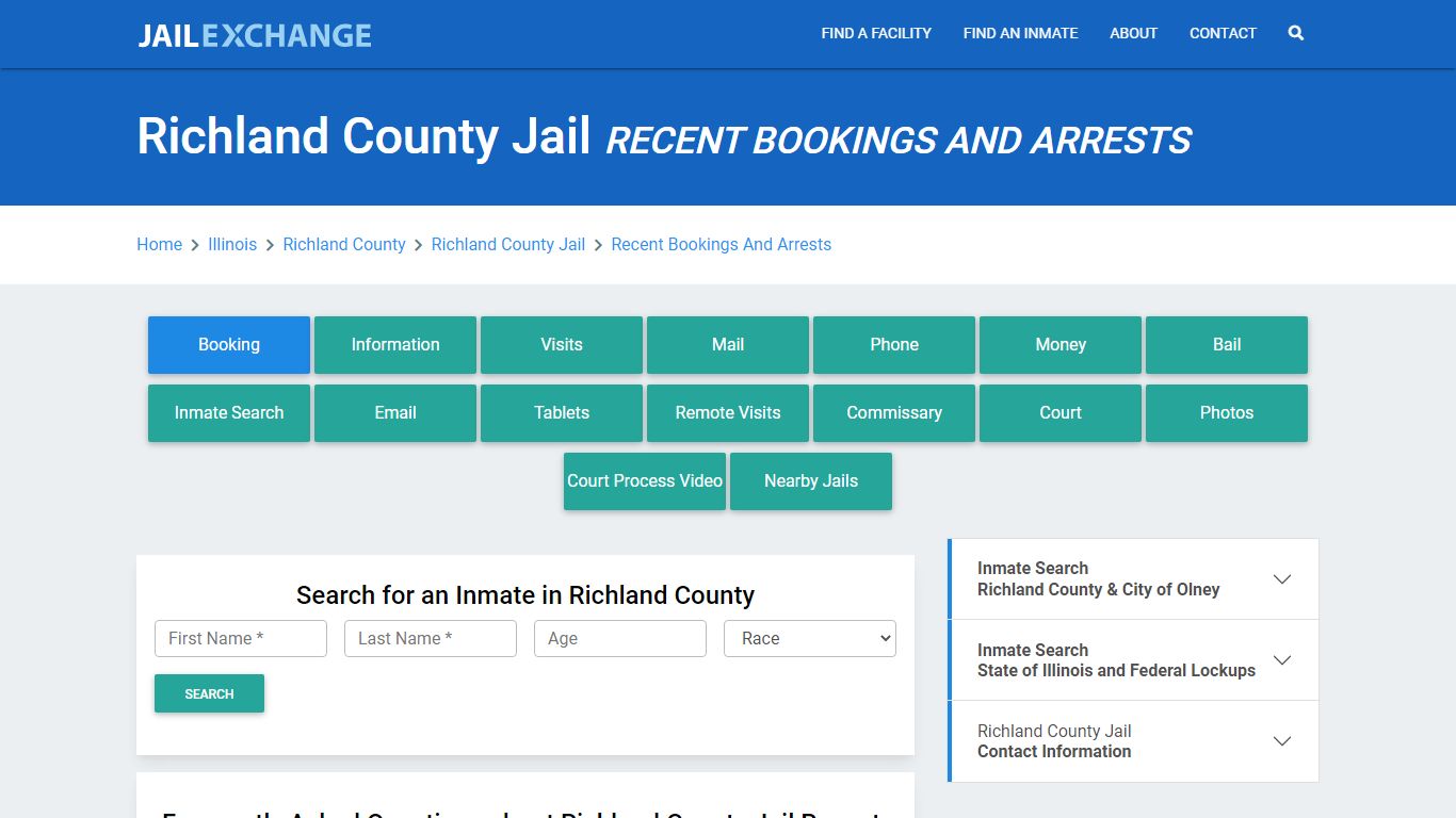 Richland County Jail IL Recent Arrests and Bookings - Jail Exchange