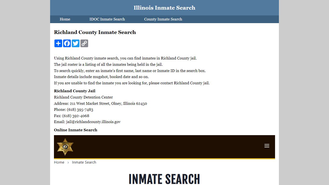 Richland County Inmate Search